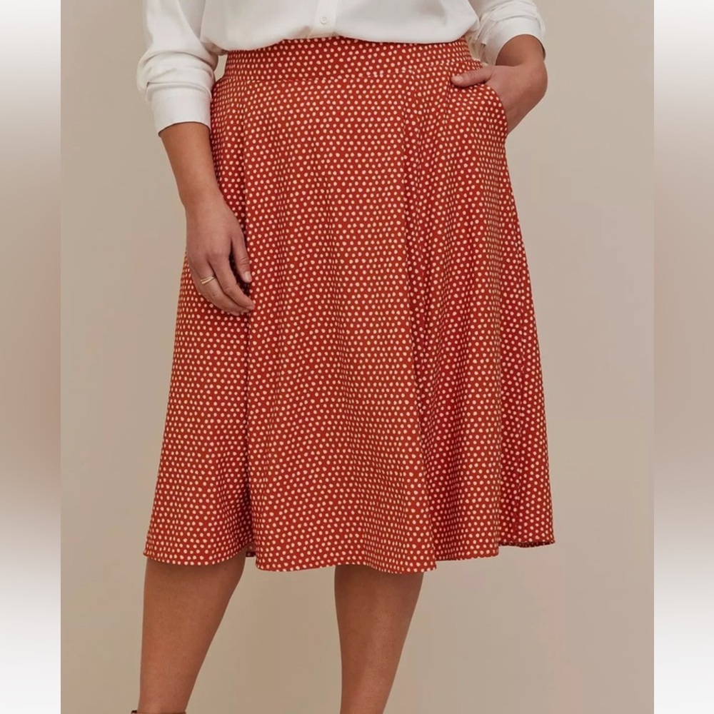 Torrid Red Polka Dot A-Line Skirt - Size 2 NWT
